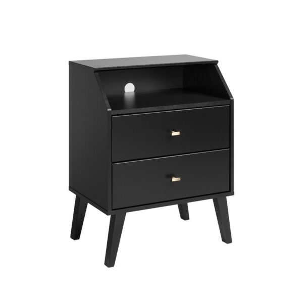 2-Drawers Night Stand in White