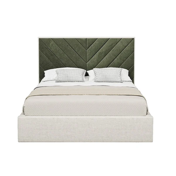 Cross Lines Tufted Headboard Bed