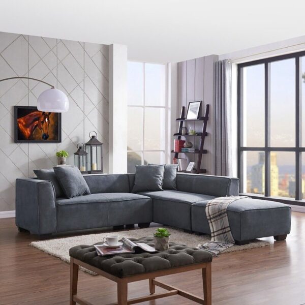 L shaped Sectional sofa with ottoman