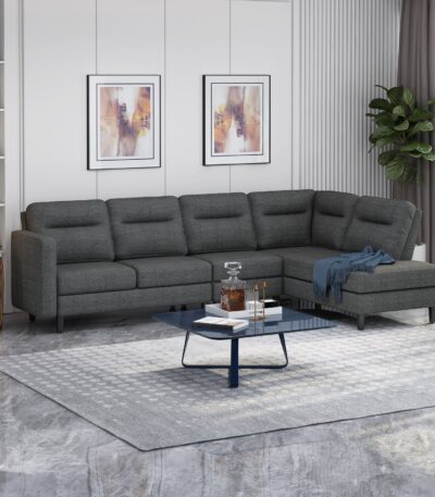 Ledgemere Modern Fabric Upholstered 4 Seater Sectional Sofa with Chaise Lounge