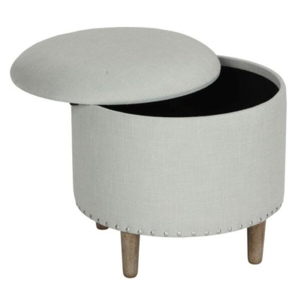 Round Linen Storage Ottoman