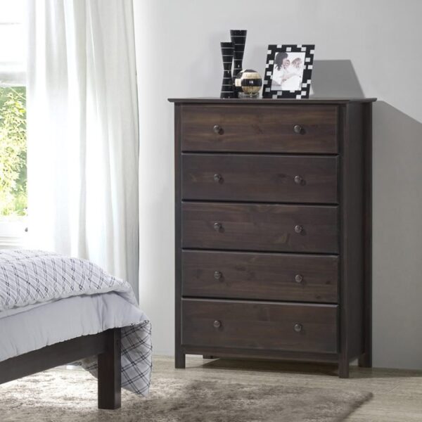 Shaker 5 Drawer Solid Wood Chest