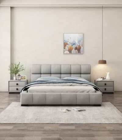 Master Bedroom Modern Fabric Bed