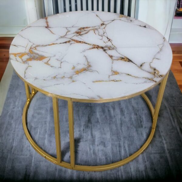 Center Table White and Golden Color