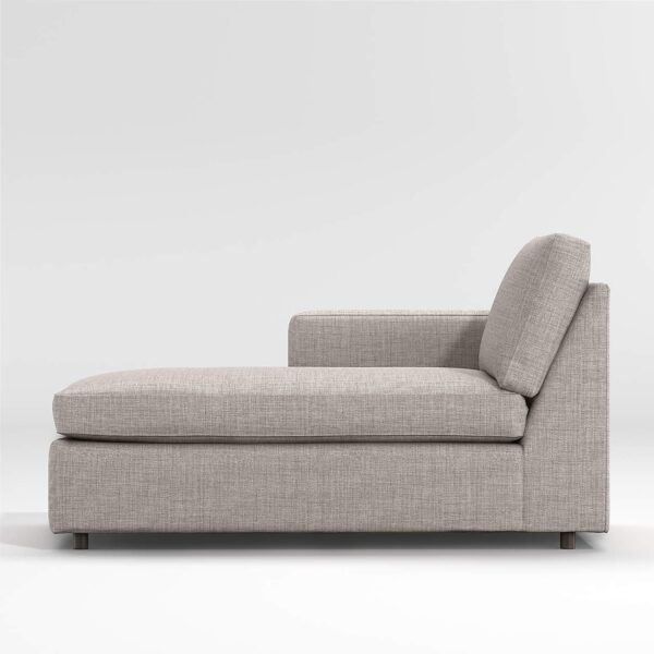 Left Arm Fabric Chaise Lounge