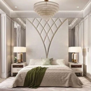 Luxury Diamond Pattern Upholstered Wall Panel Bed