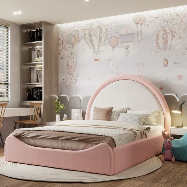 Marshmallow Kids Bed with Curved Headboard – Soft, Cozy & Stylish