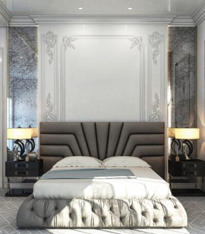 Upholstered Plush Velvet Bed Frame with Headboard – Elegant Comfort & Style