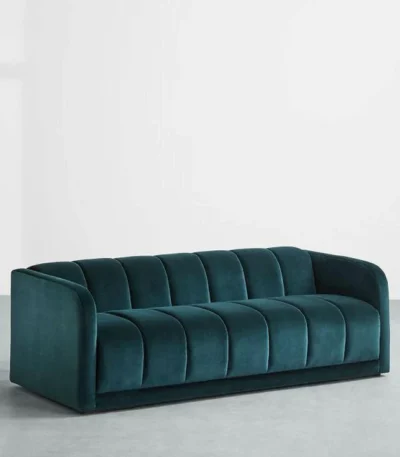 Sofa with Recessed Lines Velvet – Elegant, Plush & Modern Design