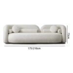 Fabric Sofa with Round and Cylindrical Pillow for Living Room Comfort