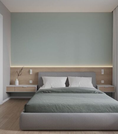 Luxury Platform Bed with Upholstered Headboard