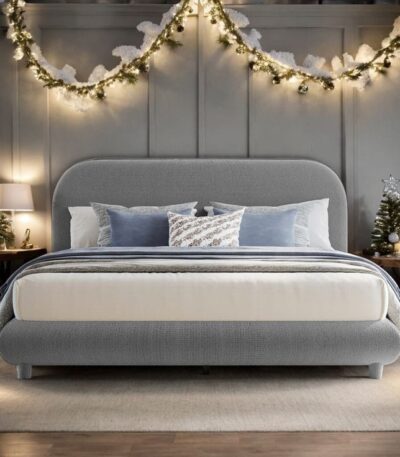 Upholstered Platform Bed – Sturdy Frame & Stylish Fabric