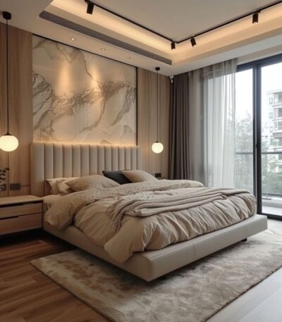 Super King Upholstered Bed with Padded Headboard – Luxury & Comfort