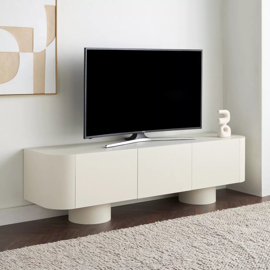 Modern White TV Stand with Storage – Sleek Media Console