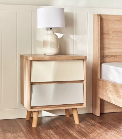 Modern Wooden Nightstand with Drawers & Scandinavian Design