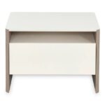 Modern Beige Nightstand with Single Drawer