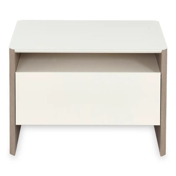 Modern Beige Nightstand with Single Drawer