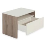 Modern Beige Nightstand with Single Drawer