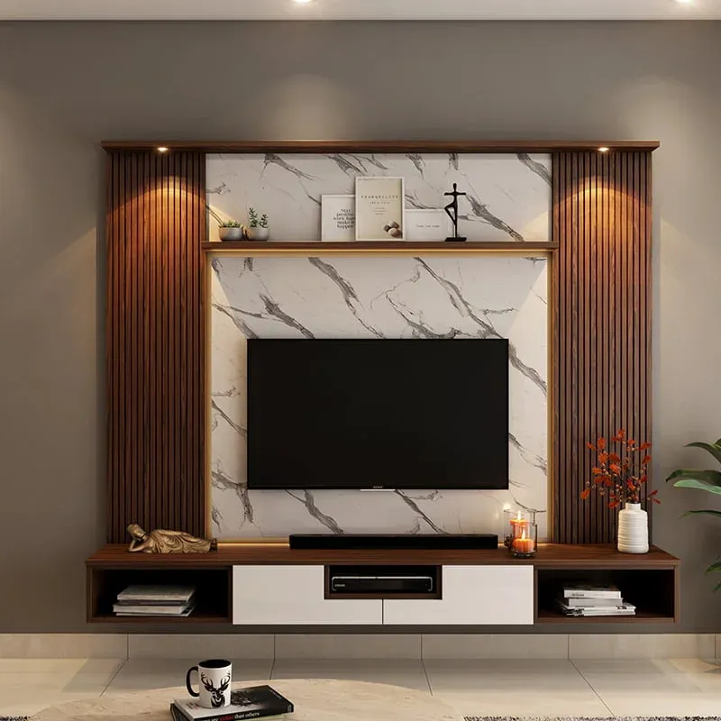 Luxury Back Panel TV Unit – Modern Wall-Mounted Entertainment Center