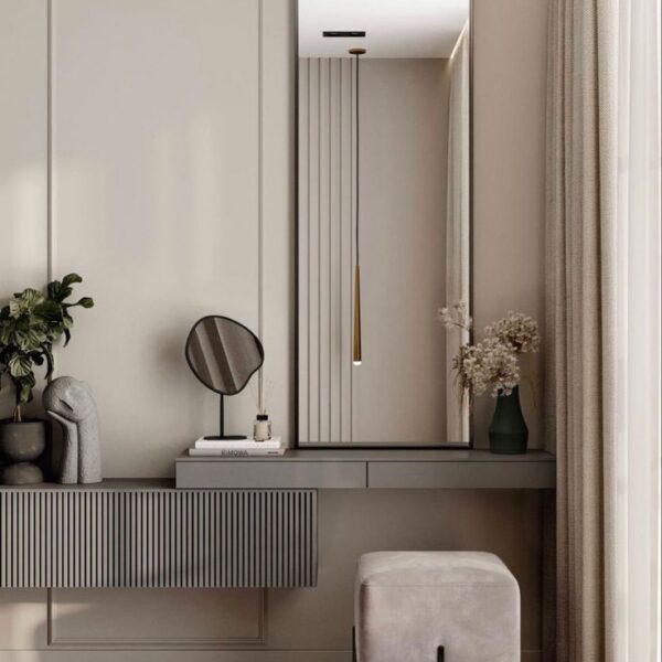 Wall-Mounted Dressing Table with Mirror and Cabinet