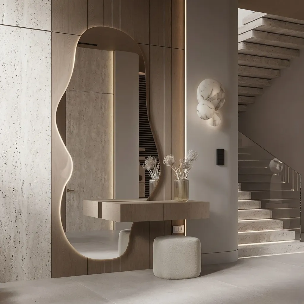 Dressing Table with Asymmetric Mirror