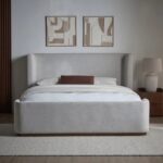 Wingback Upholstered King Bed