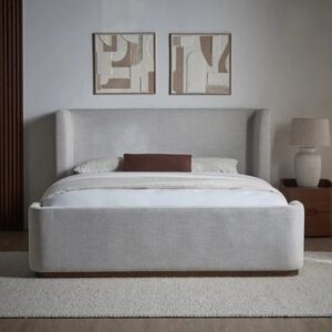 Wingback Upholstered King Bed