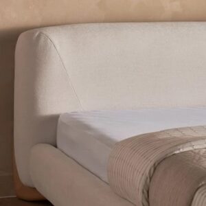 Scandinavian Upholstered Bed Frame – Cream Fabric