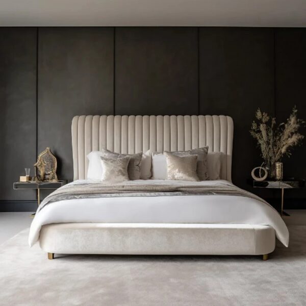 Vertical Channel Tufted Platform Bed