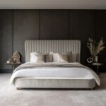 Vertical Channel Tufted Platform Bed