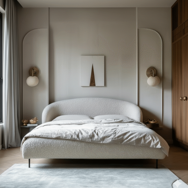 SereniLoop Curved Bouclé Bed