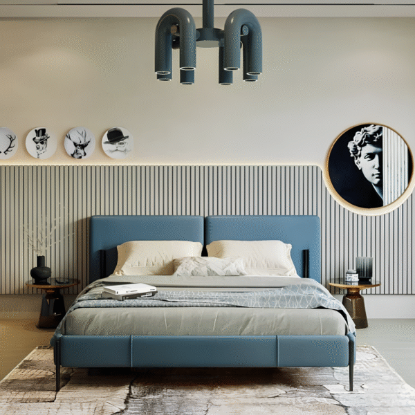 Aurelo Wave Panel Premium Upholstered Bed