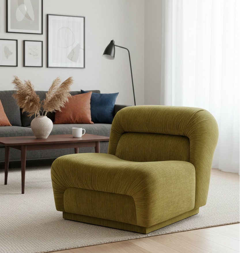 Olivara Plush Lounge Arm Chair Olivara Plush Lounge Arm Chair