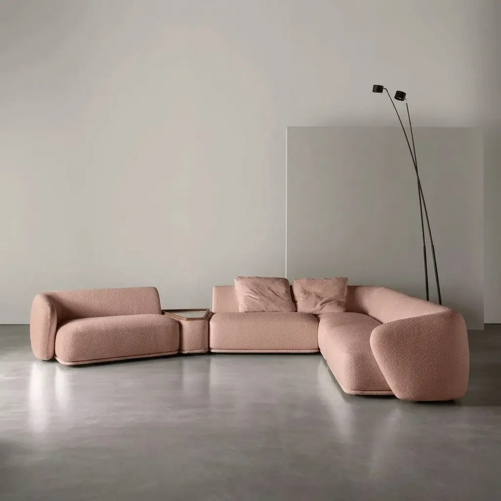 PaleRose Curve Modular Sofa