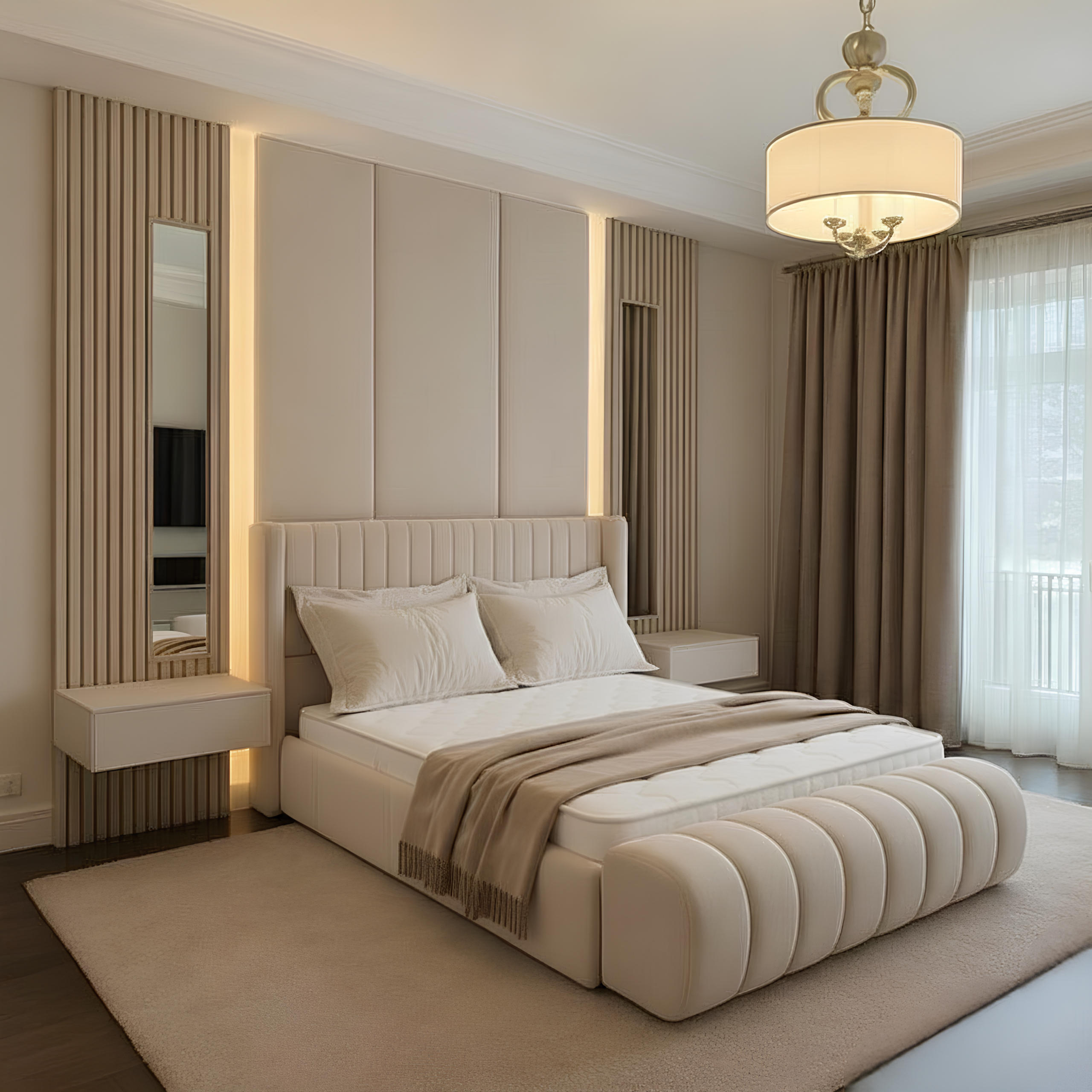 Bedroom-(1) Lavish Decor Palazzo Comfort Wall Panel Bed