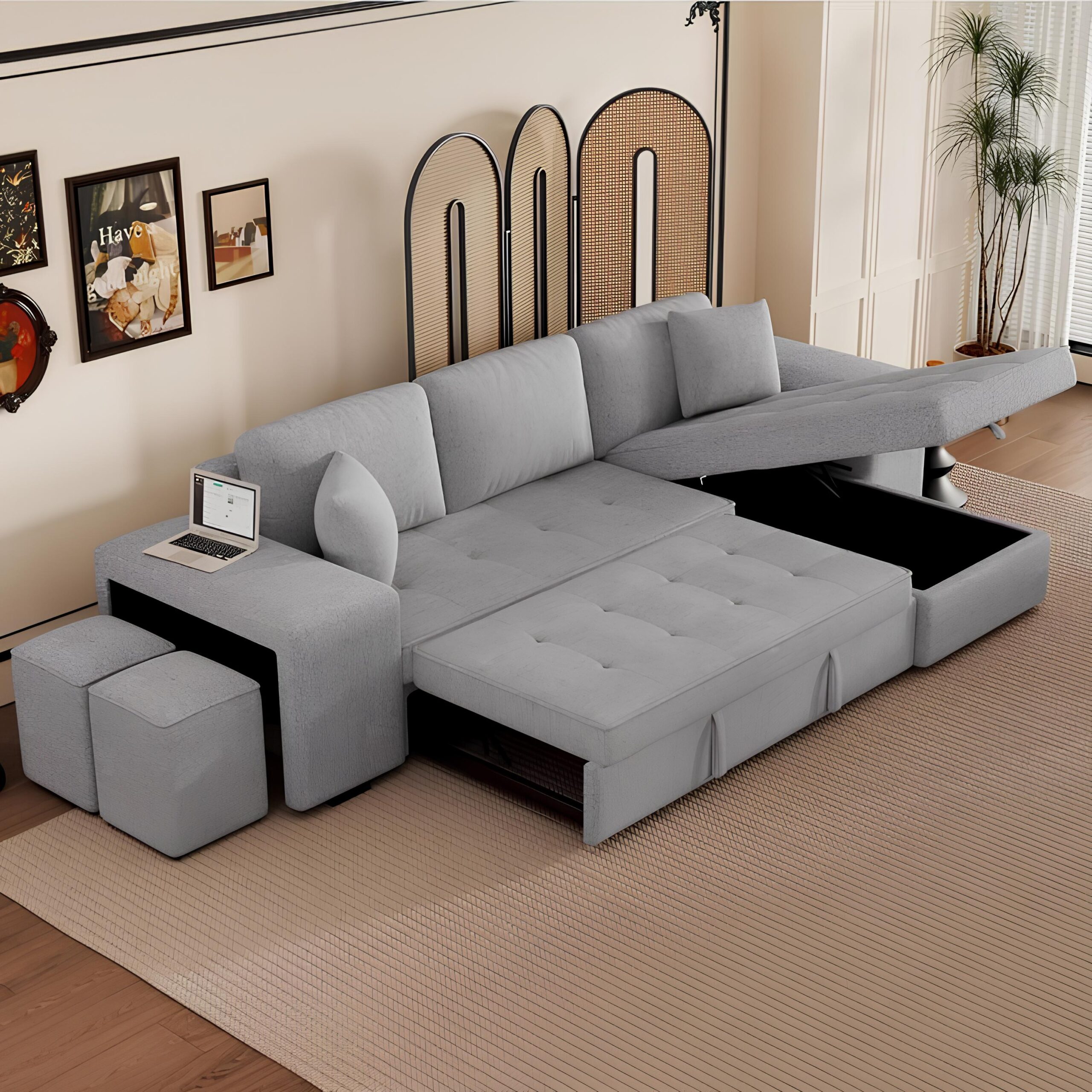 Atlas L-Shape Sofa Bed with Storage