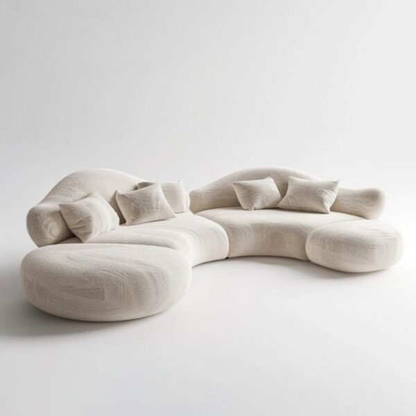 Seyona Drift curve ivory sofa