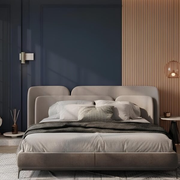 Montero Grey High-Back Headboard Bed