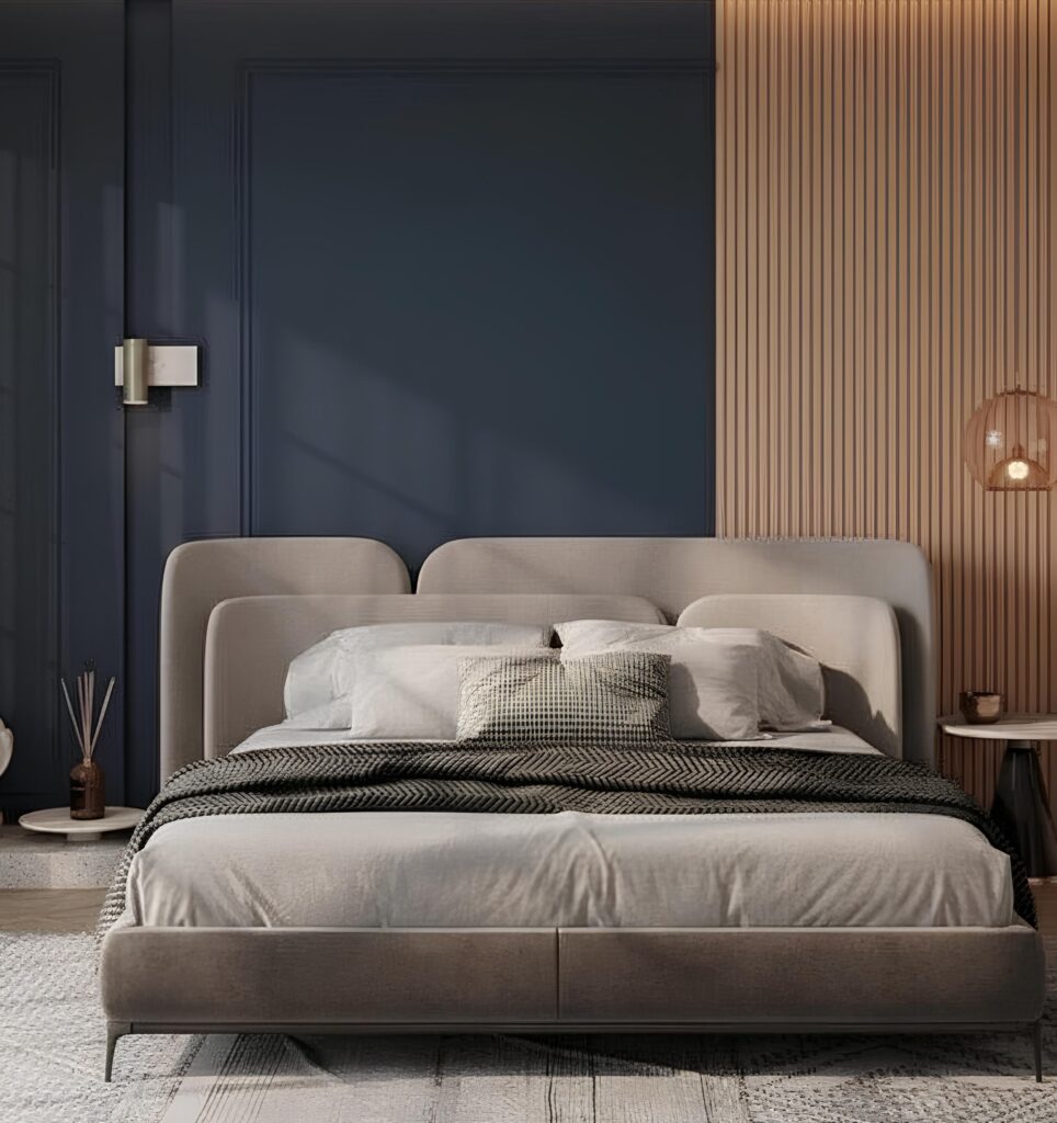 Montero Grey High-Back Headboard Bed