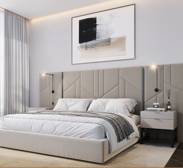 Aurestia Geo High Headboard Bed