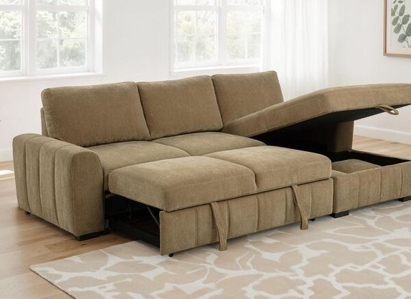 Minimalist Sectional Chaise Sofa Bed