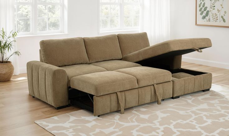 Minimalist Sectional Chaise Sofa Bed