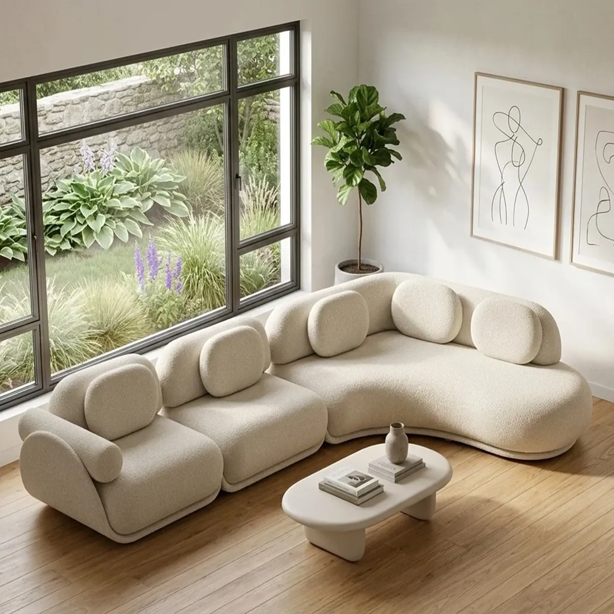 Zafira Contemporary Curve Sectional