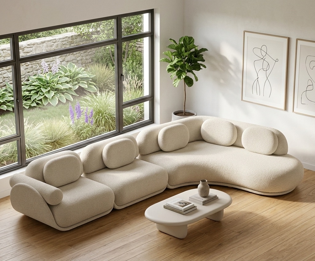 Zafira Contemporary Curve Sectional