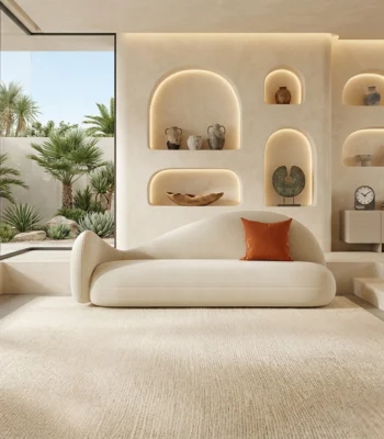 AriaFlow Designer Sculptural Sofa