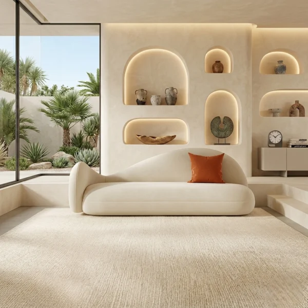 AriaFlow Designer Sculptural Sofa