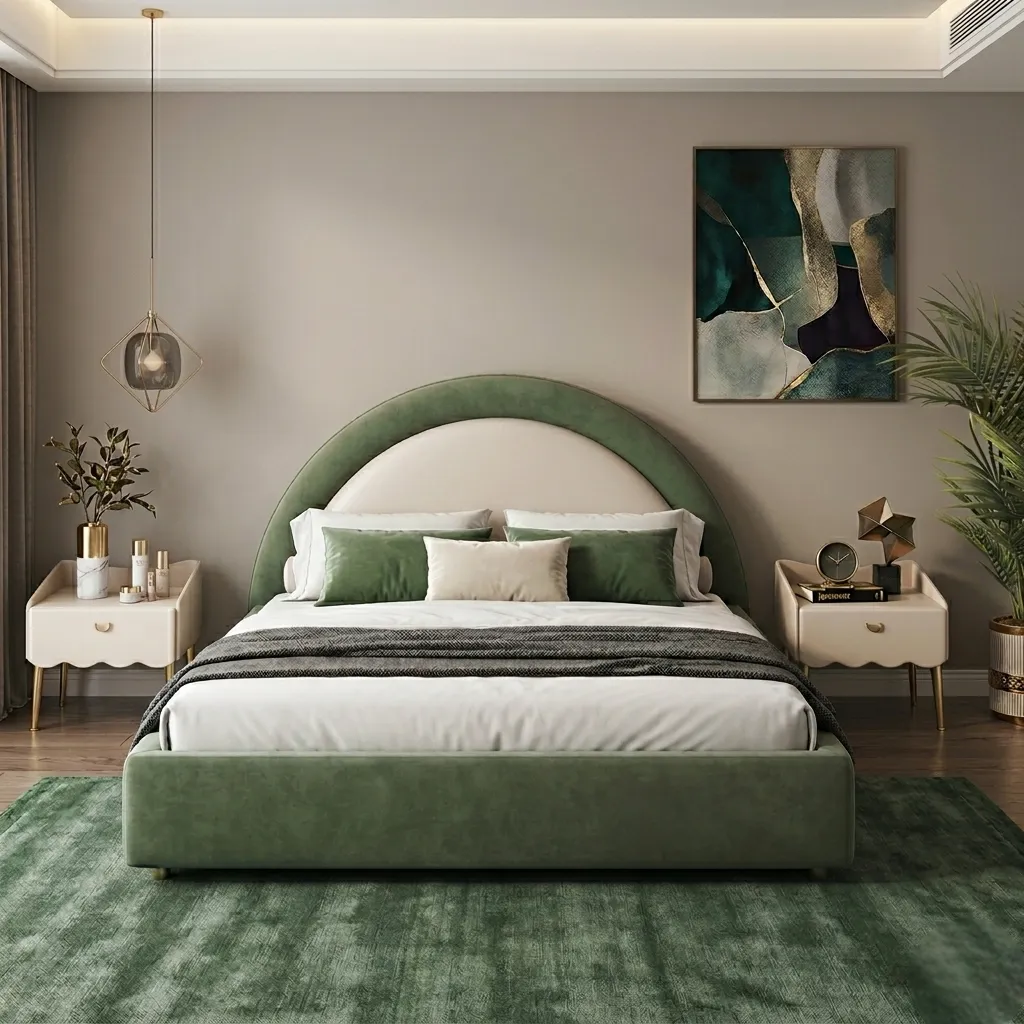 Aveline Velvet Curve Bed