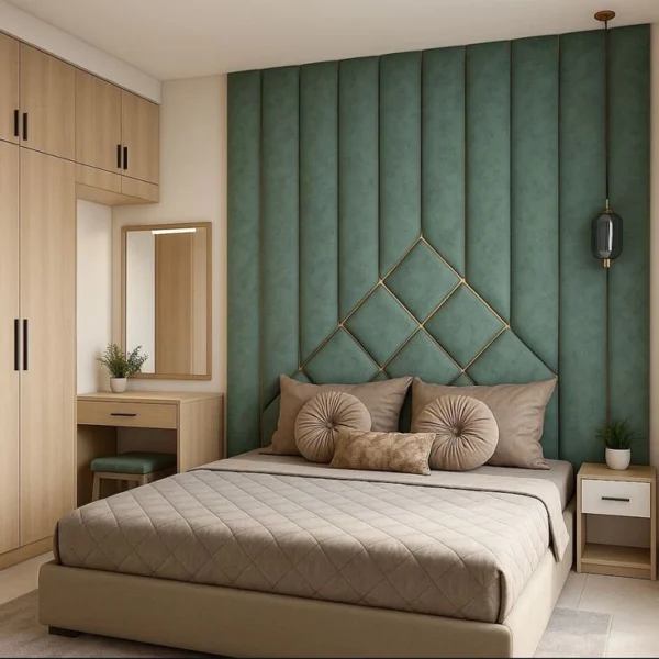 Emerald Green Accent Panel Bed