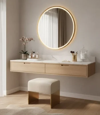 Almilia Floating Makeup Dresser With Mirror