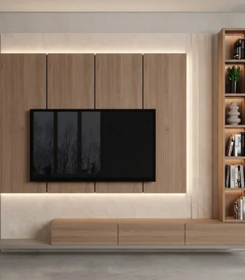 Aalron TV Wall with LED Backlit Panel